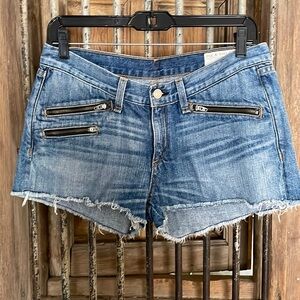 Rag and Bone Denim Cut Off Zipper Shorts SZ 26